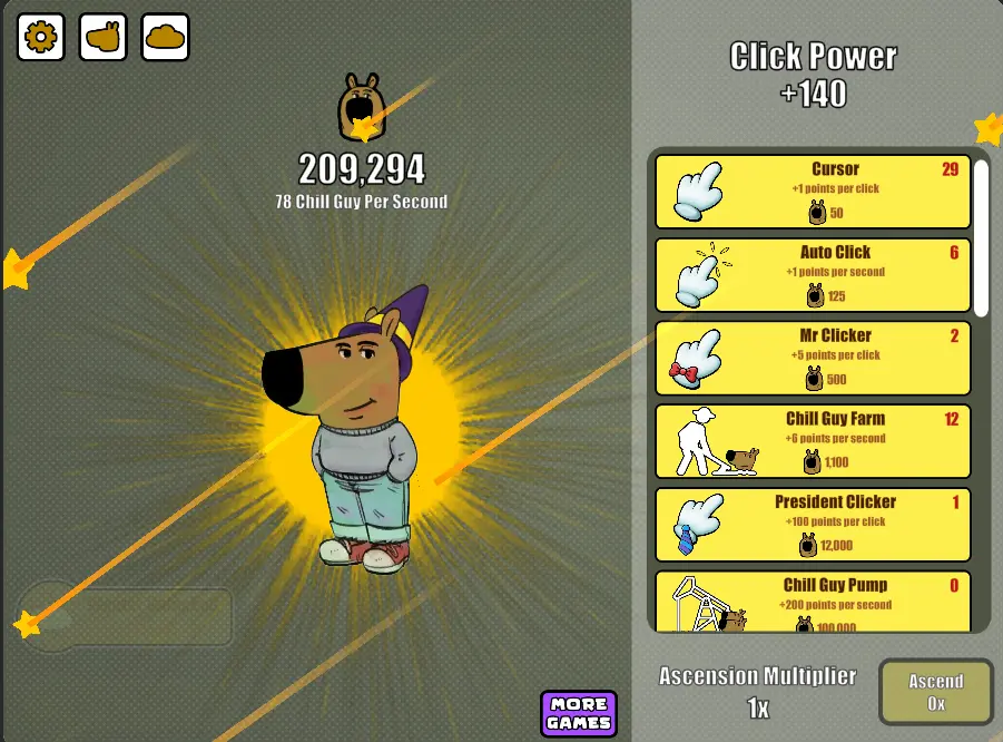 Chill Guy Clicker Game Screenshot